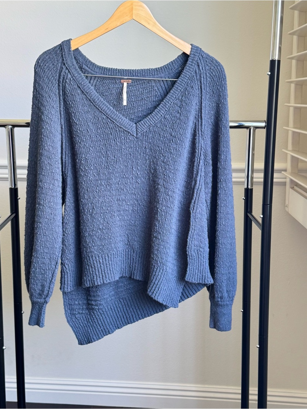 Free People Pullover Knit Sweater Oversized Boho Asymmetrical XS pre-owned